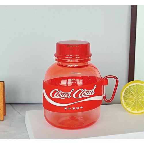 Бутылка 330мл с карабином пластик красный 405₽