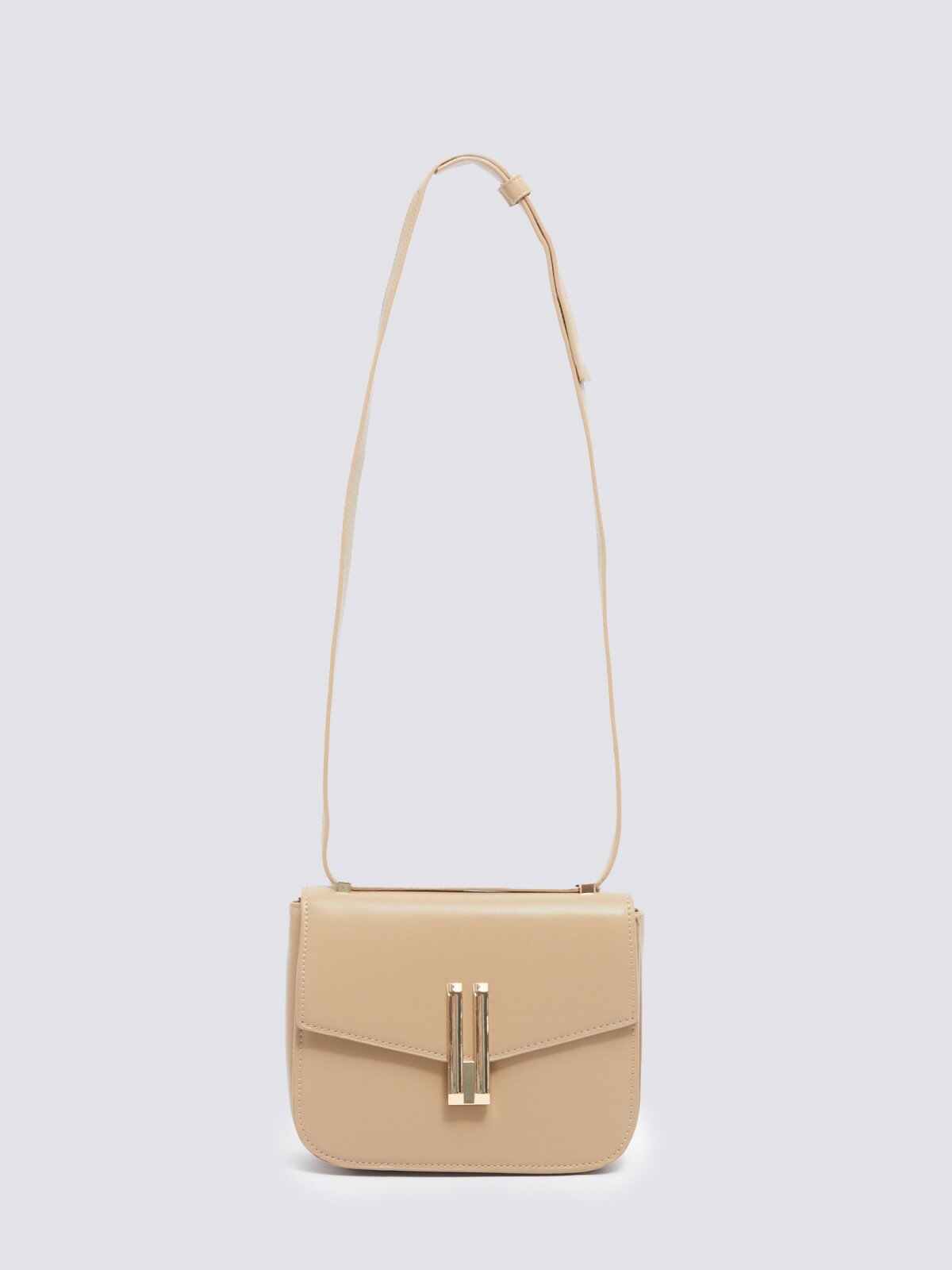 фото Сумка кросс-боди из экокожи с ремешком-трансформером, цвет бежевый, золотистый, размер No_size