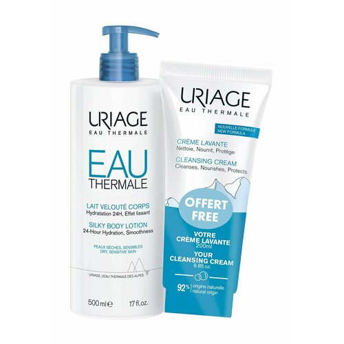 Набор для очищения и увлажнения кожи / Uriage Eau Thermale Silky Body Lotion and Cleansing Cream Set uriage набор увлажняющее молочко для тела 500 мл очищающий пенящийся крем 200 мл uriage eau thermale