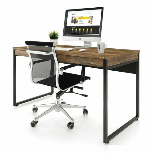 Компьютерный стол, Письменный стол Linda (Тип 1) без аксессуаров 120x60x75 дуб галифакс олово/черный