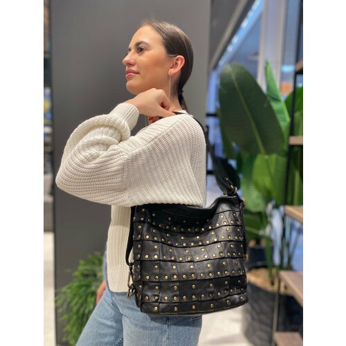 фото Рюкзак кросс-боди , фактура гладкая, черный нет бренда