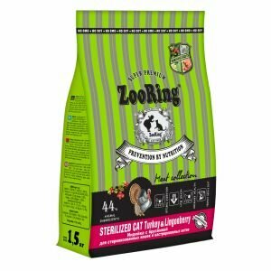 Zooring Sterilized CAT TURKEY&Lingonberry 1,5 кг (Индейка с брусникой) - фотография № 2