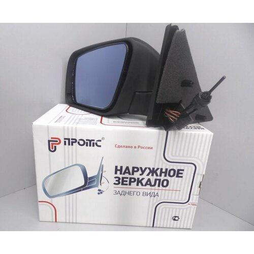 Зеркало боковое для ВАЗ 2170 Приора 13-18 левое механическое, с повт. поворота Плазма белый, обогрев, антиблик