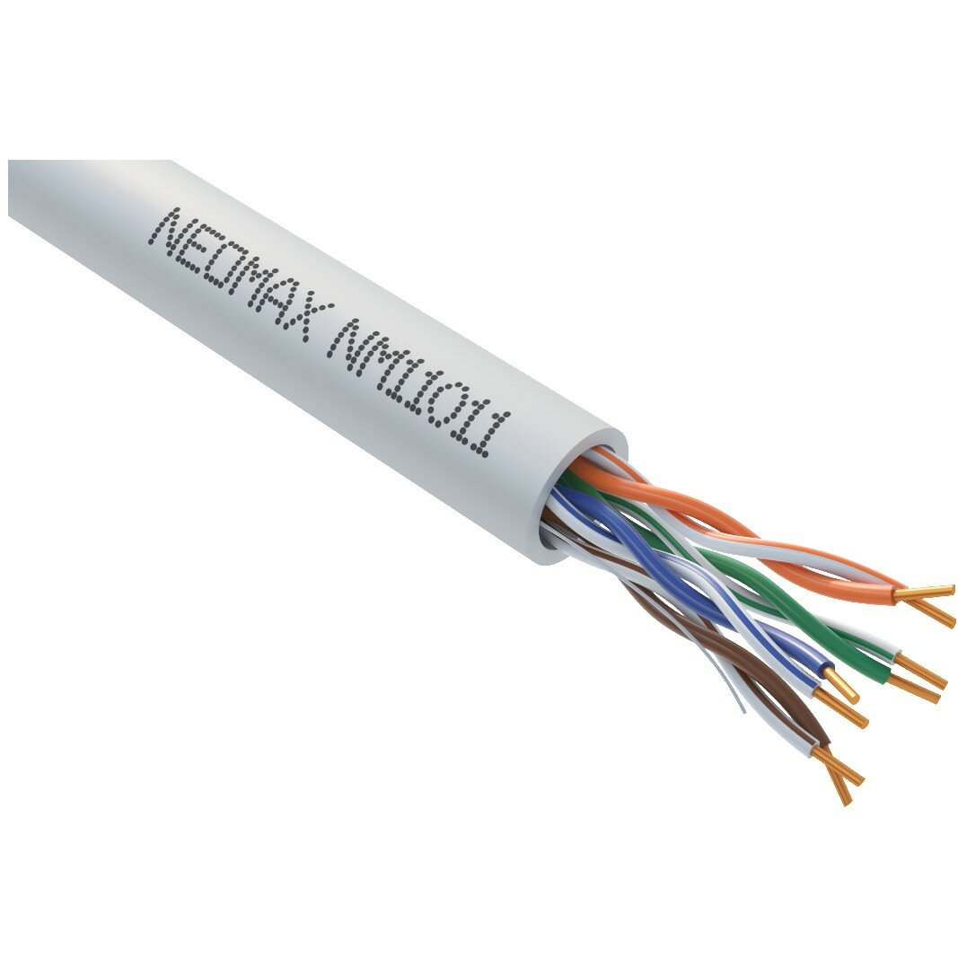 Neomax Кабель NM11011 U UTP cat.5e 4 пары 305 м 0.48 мм 24 AWG Медь LSZH, серый