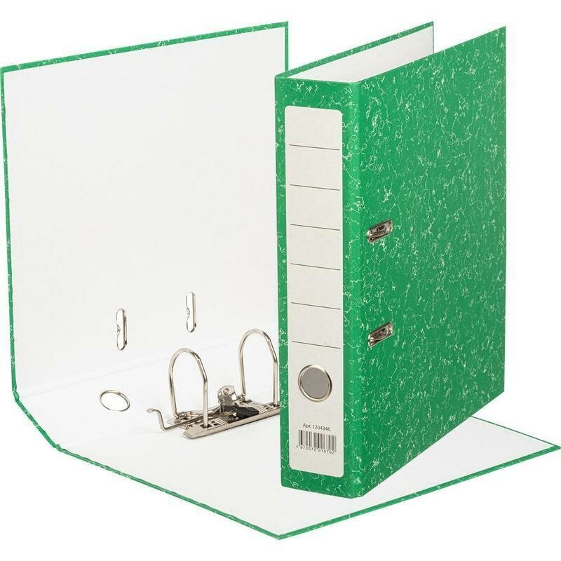 Папка для документов Attache Economy, папка-регистратор А4, из бумаги, с арочным механизмом, вместимость до 480 листов, корешок 75 мм, зеленая
