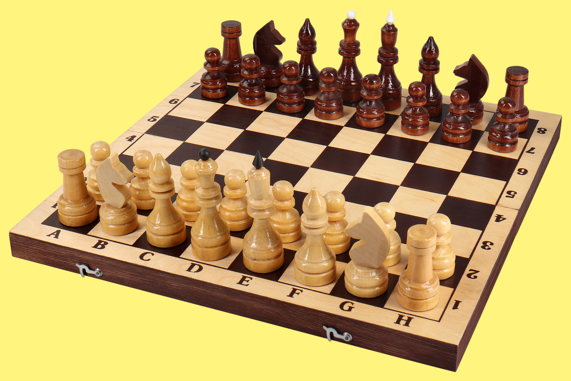 Шахматы Гроссмейстерские (чёрный цвет клеток, тонированная кромка)
