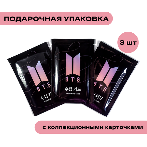 Коллекционные карточки BTS - Эксклюзивный набор для фанатов из 3 упаковок с редкими картами Полароидами, Глиттерами и Голографией. Black