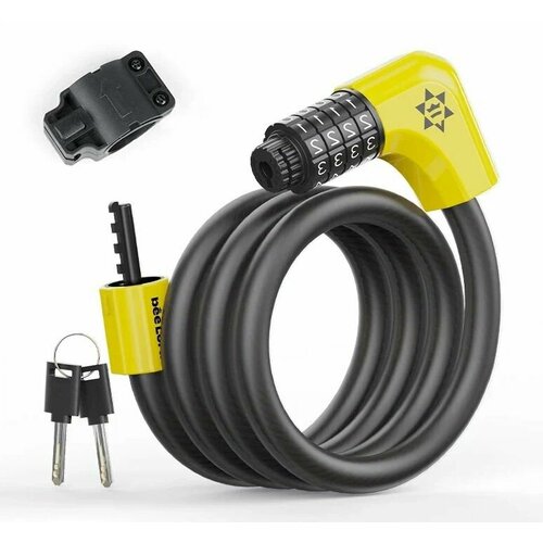 фото Велосипедный замок с 4-значным кодовым замком и 2 ключами нет бренда