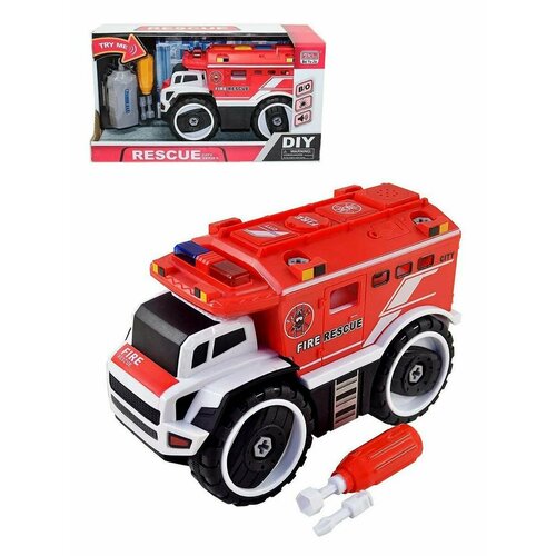 Конструктор Пожарная машина с отверткой 862A-2 конструктор пожарная машина со светом и звуктом 862a 2