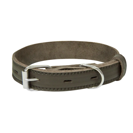 фото Зооник Ошейник кожаный с тиснением 20мм, 32-41см (коричневый) тиснение чешуя | Dog collar leather embossed 20mm, 32-41cm, ZOONIK, 0,042 кг