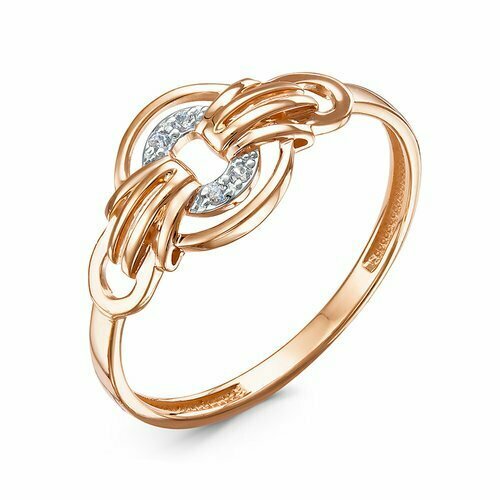 фото Кольцо diamant online, золото, 585 проба, фианит, размер 15.5, бесцветный