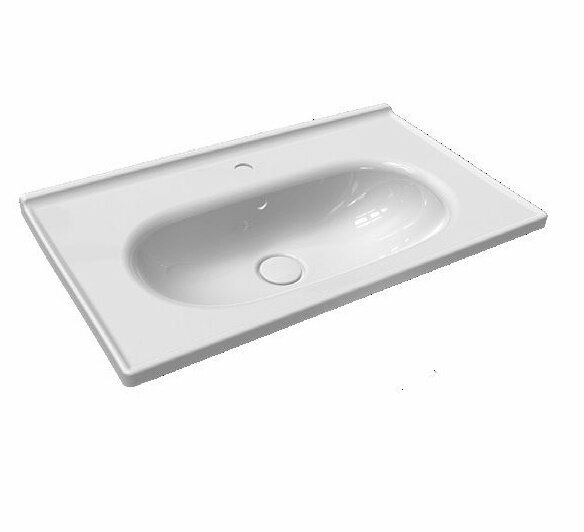 фото Bien Ferra FELK080B1FD1W5000 Раковина подвесная | встраиваемая сверху 80*46 см (белый)