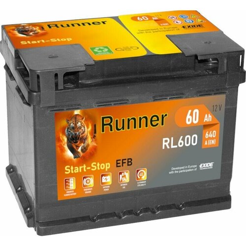 Аккумулятор Runner EFB 60Ач обратная полярность RL600