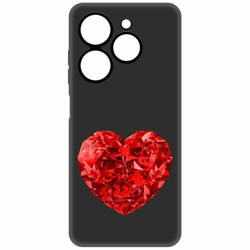 Чехол-накладка Krutoff Soft Case Рубиновое сердце для TECNO Spark 20С черный чехол накладка krutoff soft case рубиновое сердце для tecno spark 10c черный