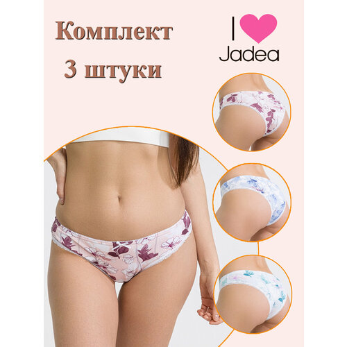 фото Трусы jadea, 3 шт., размер 2, голубой, мультиколор, розовый, зеленый