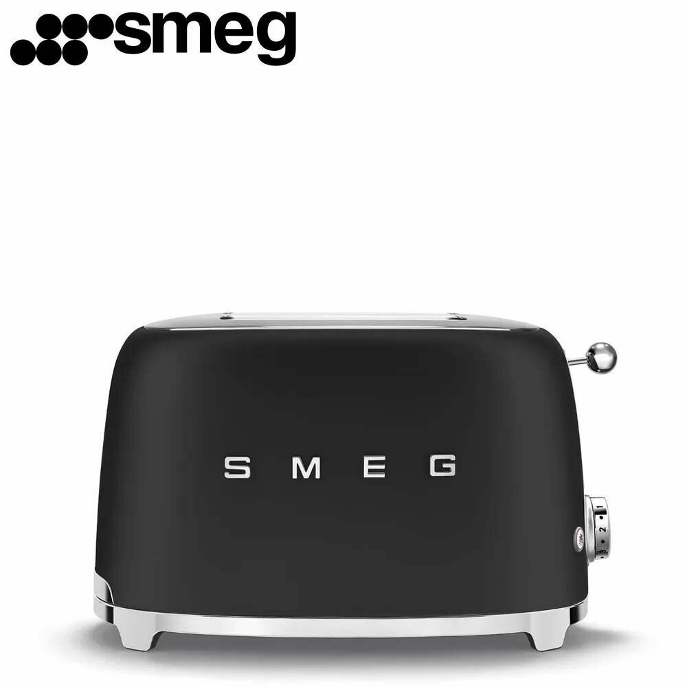 Тостер SMEG TSF01BLMEU / мощность 950 Вт / на 2 ломтика / матовый черный