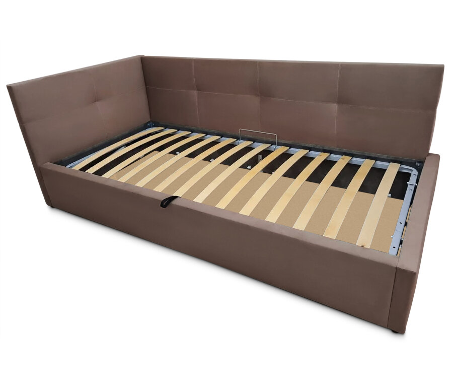 фото Тахта Woodville Каролина-1 90х200 с ПМ рогожка jute tan