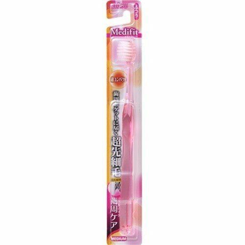 EBISU Зубная щетка с суперкомпактной чистящей головкой, плоским срезом сверхтонких щетинок и прозрачной ручкой, 4-рядная, мягкая Medifit Super Tapered Hair 1 шт