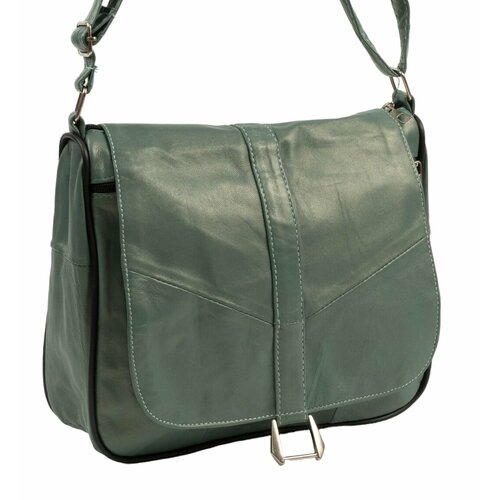 фото Сумка кросс-боди , фактура гладкая, зеленый, серебряный unvers leather istanbul