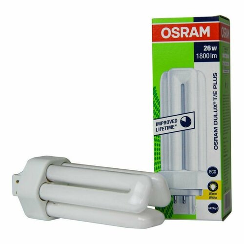 Люминесцентная лампа неинтегрированная OSRAM DULUX T/E PLUS 26Вт с цоколем GX24Q-3, Компактная, 3000K, 1 шт