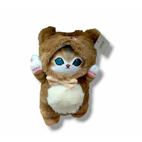 Мягкая игрушка Кошечка в костюме мишки 25 см