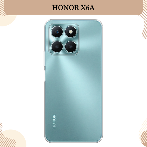 Силиконовый чехол на Honor X6A / Хонор X6A, прозрачный силиконовый чехол на honor x6a хонор x6a розовая сакура прозрачный