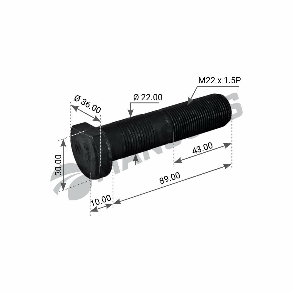 Болт колесный M22*1.5*89 BPW 300.205 (Mansons)