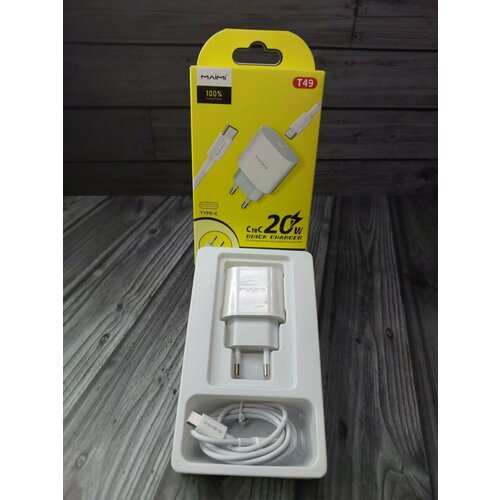 Зарядное устройство Адаптер + Провод Maimi T49 PD USB-Type-C to Type-C/ 20W
