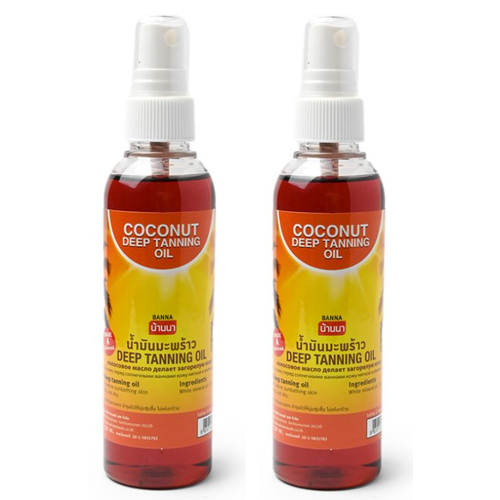 масло для загара banna coconut deep tanning oil 250 мл Средство для глубокого загара Banna Coconut Deep Tanning Oil, на основе кокосового масла, 120 мл, 2 шт.