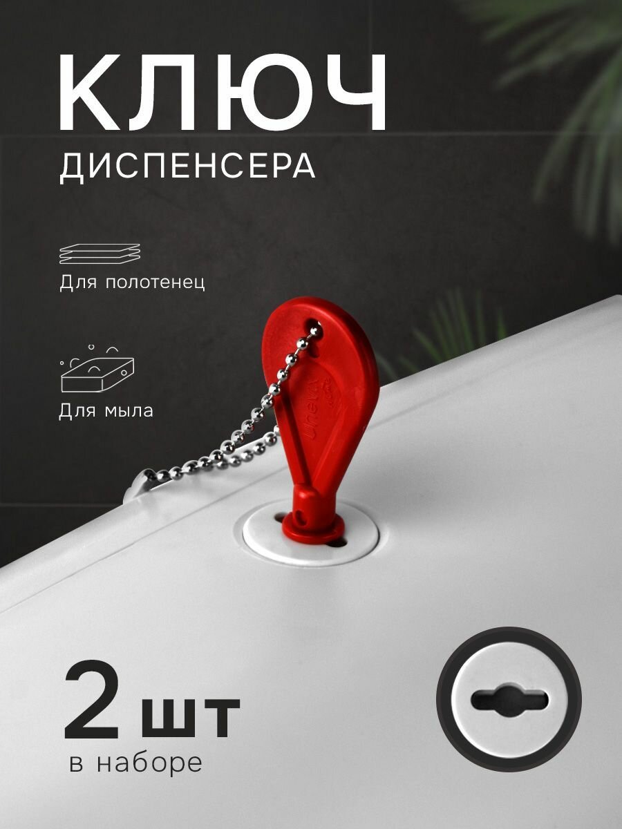 фото Универсальный ключ диспенсера мыла и бумажных листовых одноразовых полотенец, 2 шт.