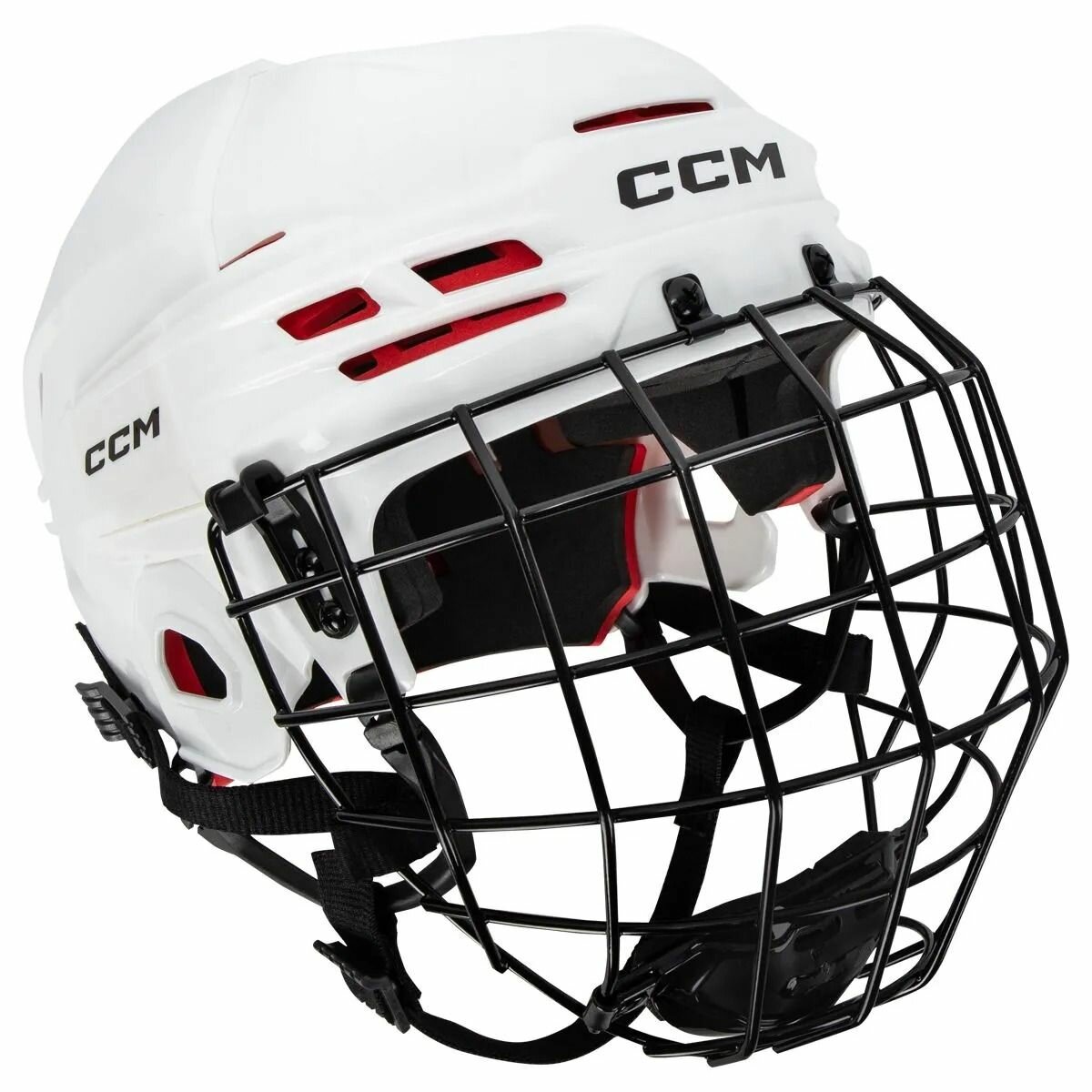 Шлем CCM Tacks 70 SR для хоккея, белый, размер S, взрослый