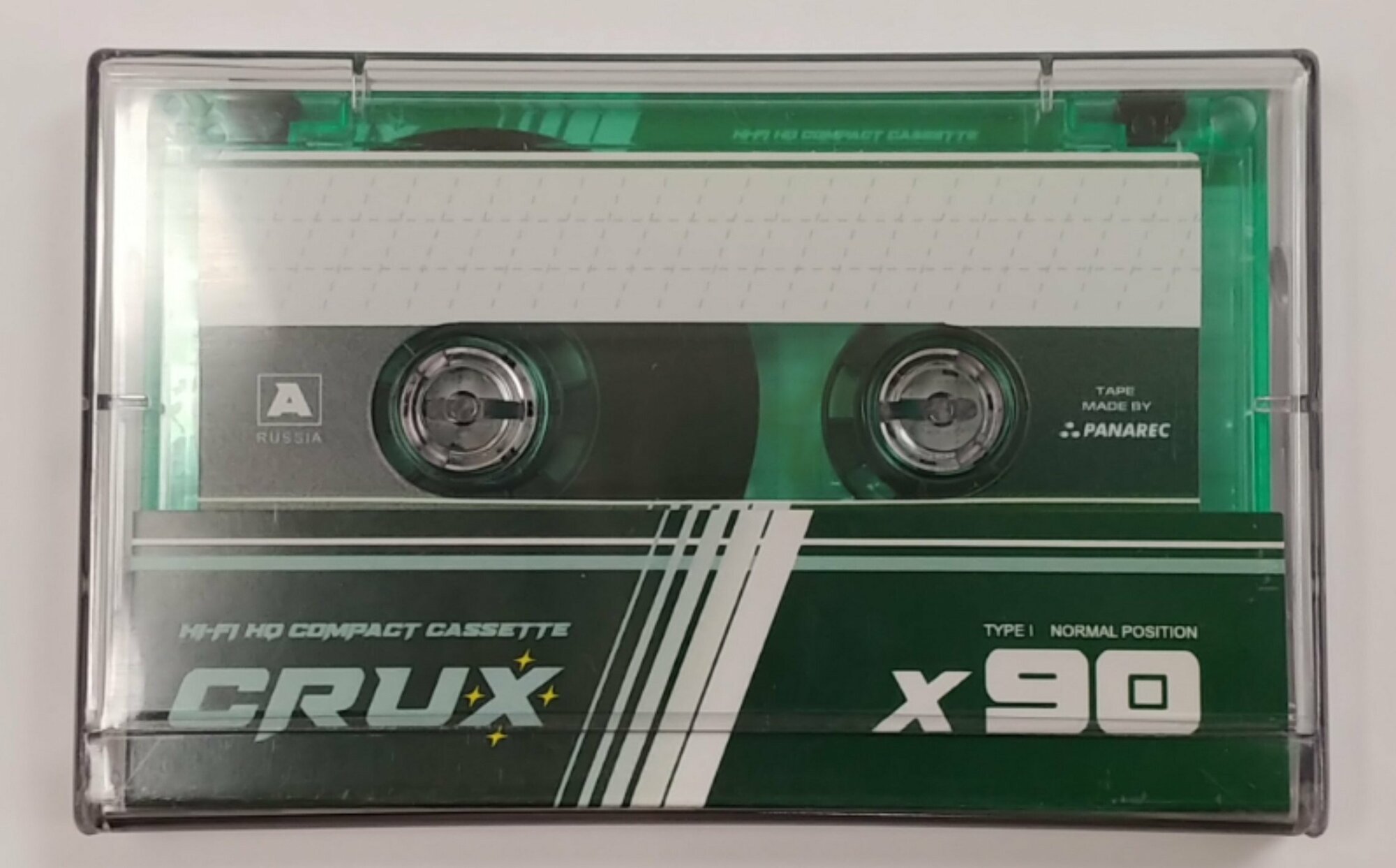 Аудиокассета новая запечатанная Crux X-90 (transparent-green)