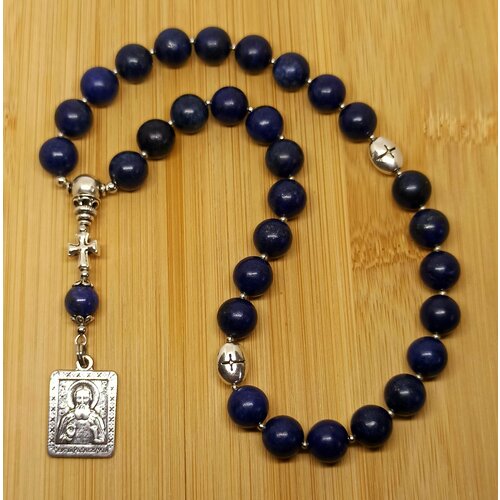 фото Браслет-нить буйнова н.е. сегрий радонежский, лазурит, 1 шт., размер 16 см, размер one size, диаметр 11 см, синий