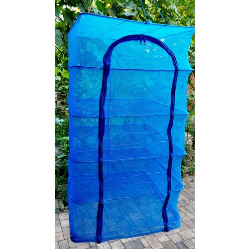 Подвесная сетка-сушилка усиленная для рыбы овощей и фруктов 50 х 50 х 100 см 5 секций Сушилка для рыбы 1300₽