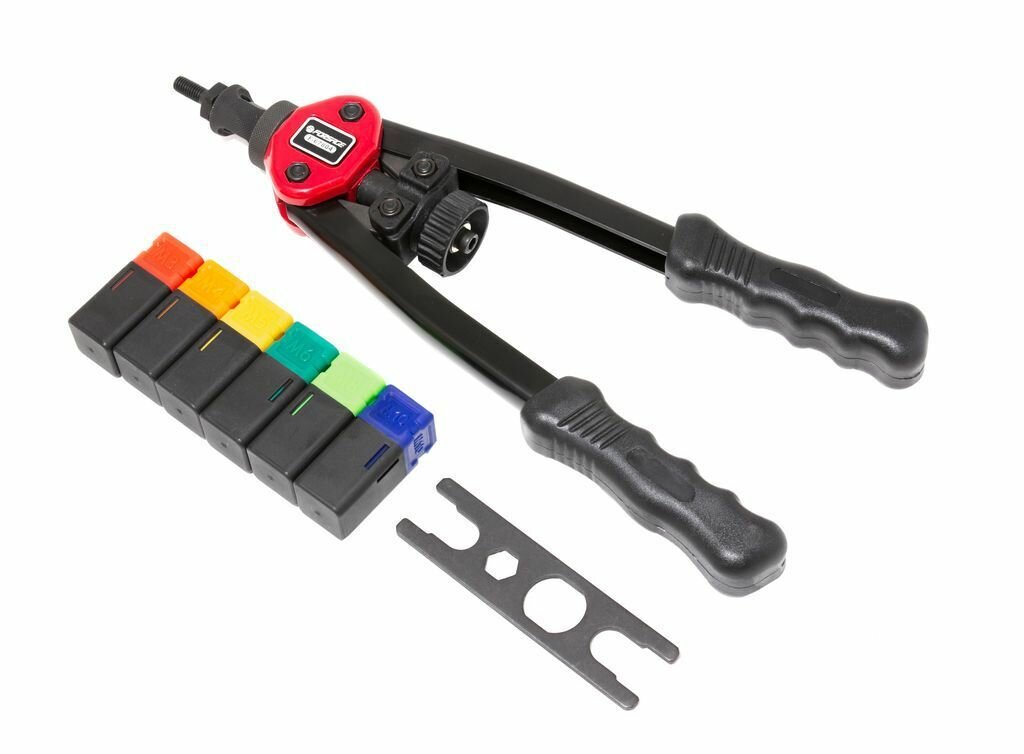 фото Заклепочник двуручный резьбовой усиленный (L - 320мм, резьбовые адаптеры - М3, М4, М5, М6, М8, М10) Forsage F-67804