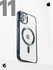 Чехол Окейси на iPhone 11 MagSafe с окантовкой, синий/прозрачный