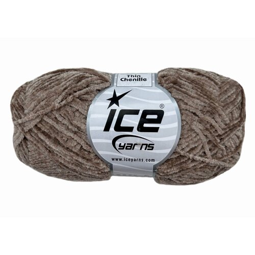 Пряжа для вязания ICE YARNS Chenille 50 г/250 м, 1шт, темно-бежевый