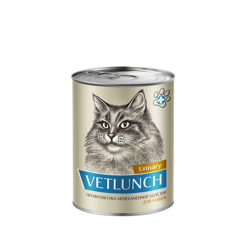 Влажный корм для кошек Vetlunch Urinary профилактика мочекаменной болезни консервы 12шт. * 340гр.