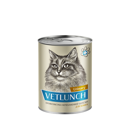 Влажный корм для кошек Vetlunch Urinary профилактика мочекаменной болезни консервы 6шт. * 340гр.