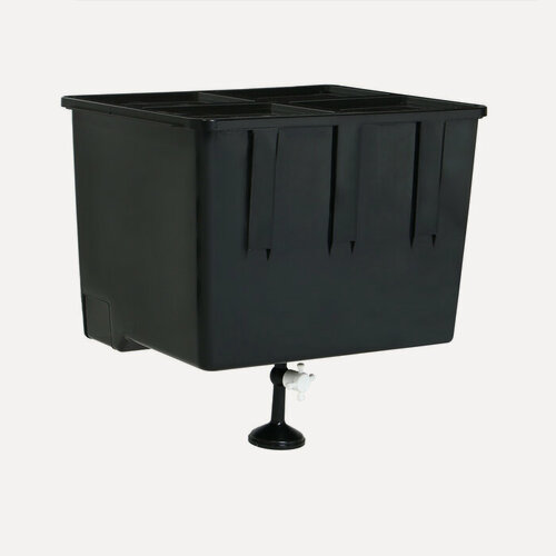 Изображение товара Бак для душа, 55 л, без ЭВН, пластик, чёрный, с краном, с крышкой