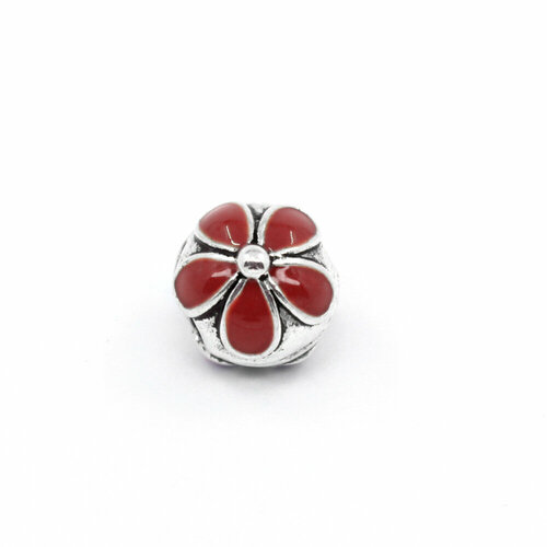 фото Шарм handinsilver ( посеребриручку ) стоппер-клипса "цветок" (1шт), красный