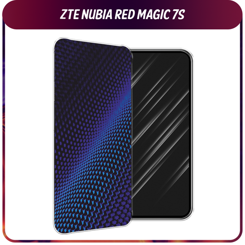 Силиконовый чехол на ZTE Nubia Red Magic 7S / ЗТЕ Нубиа Ред Меджик 7S Синий карбон гидрогелевая противоударная защитная пленка для zte nubia red magic 7s зте нубиа ред меджик 7s