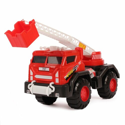 машинка пожарная красная 22 см 1 шт Пожарная машина TOY MIX Fire Dept, пластик, 42х24х20 см, в сетке (13027)