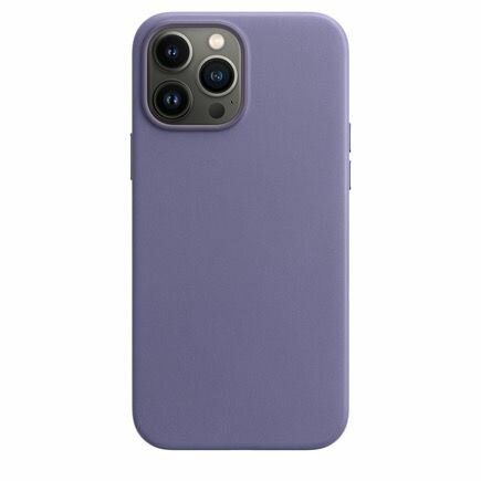 Чехол кожаный MagSafe для iPhone 13 Pro Max/ Анимация NFC / Leather Case with MagSafe / Wisteria