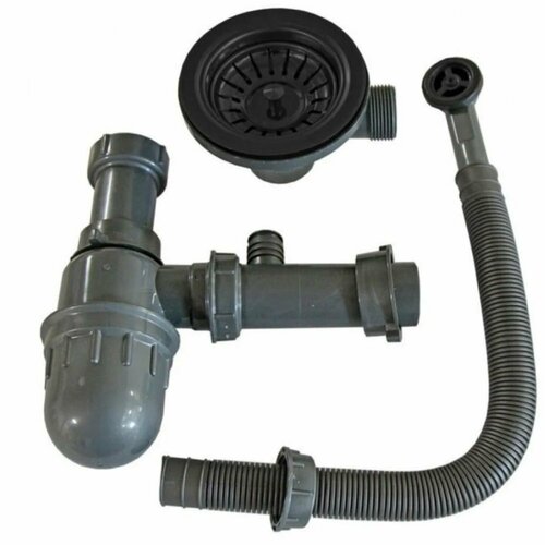 Выпуск с переливом для кухонной мойки бронзовый W-1 GRAFIT 2250₽