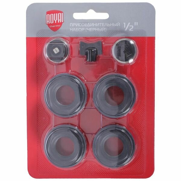 фото Комплект для подключения радиатора 1"x1/2" Royal Thermo черный