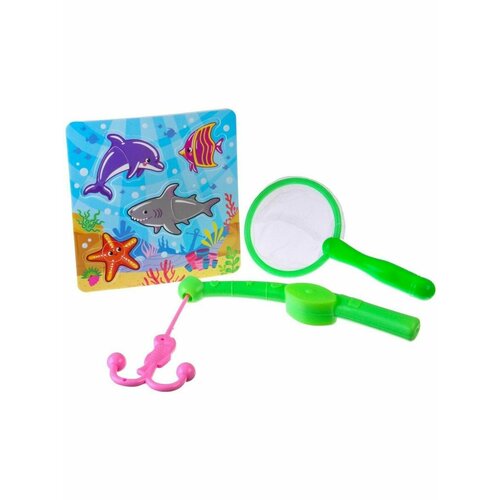Набор для игры в ванне Рыбалка Морской мир удочка сачок пазл 327₽
