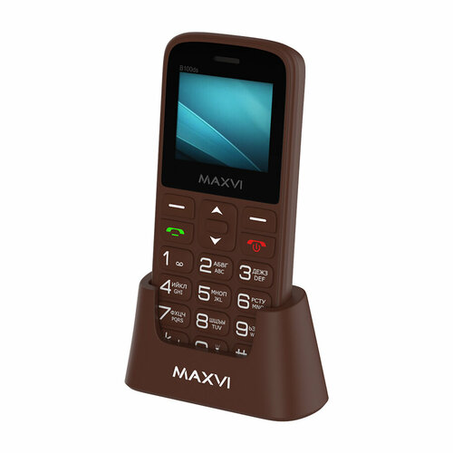 Телефон MAXVI B100DS, 2 SIM, коричневый телефон maxvi b100ds 2 sim коричневый