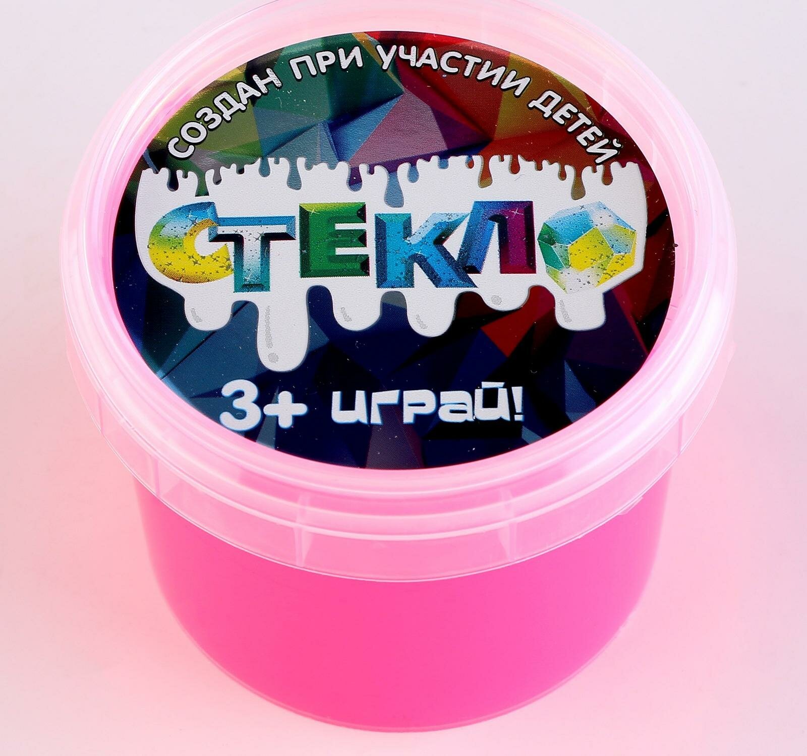 Слайм "Стекло" "Party Slime", 90 г, розовый неон