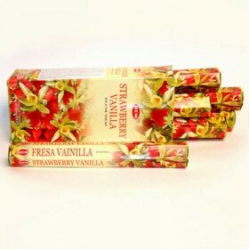 Hem Incense Sticks STRAWBERRY VANILLA (Благовония клубника - ваниль, Хем), уп. 20 палочек.